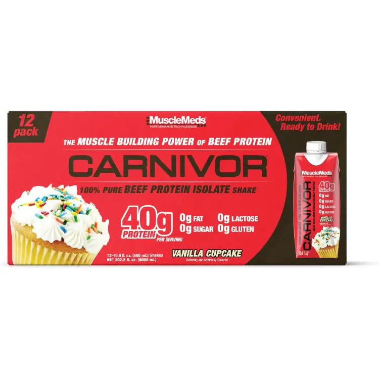 MuscleMeds Carnivor Ready to Drink Protein, Lactose Free, Sugar Free, 40g Isolate Protein, Muscle Building, Recovery, RTD,