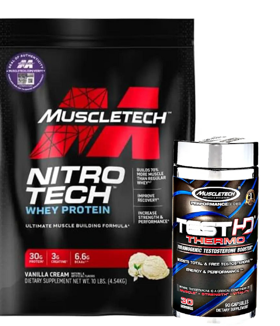 MuscleTech Nitro Tech Performance Series and MuscleTech Mt Performance Series Test Hd Thermo, 90 Count Bundle