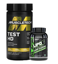 MuscleTech, Test HD, Powerful Testosterone Amplifier, 90 Caplets and Nutrex Research Lipo6 Black Liver Cleanse and Detox - 60 Capsules Bundle