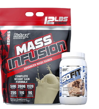 Nutrex Mass Infusion Advanced Mass Gainer and Whey Protein Powder Instantized 100% Whey Protein Isolate Bundle
