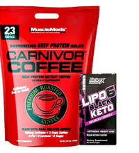 MuscleMeds Carnivor Instant Coffee (4lbs) and Nutrex Research Lipo6 Black Keto Bundle