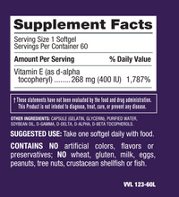 iVitamin E-400 IU Dietary Supplement - 60 Softgels - Plus Mixed Tocopherols