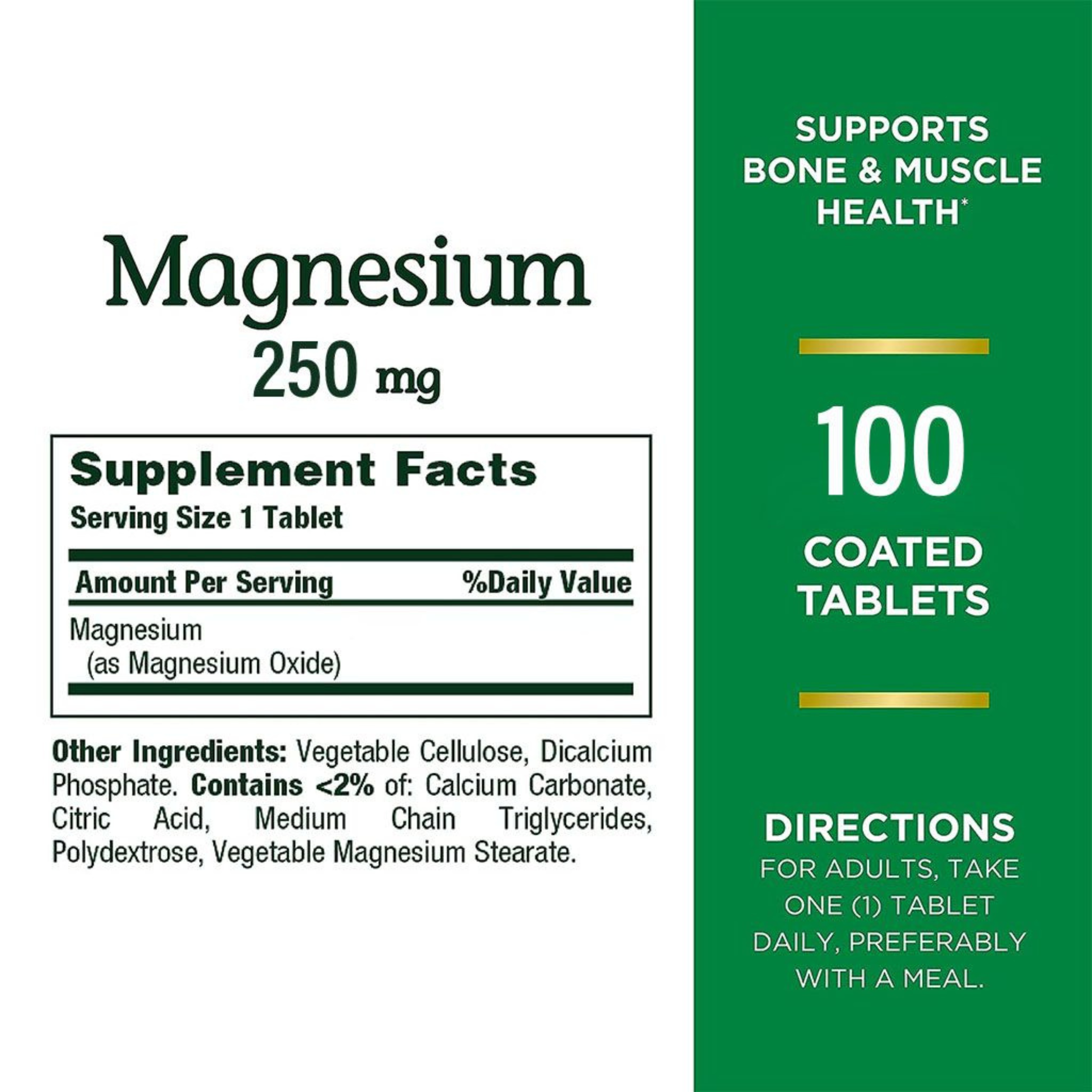 Nature's Bounty Magnesium 250 mgCaplets 100's
