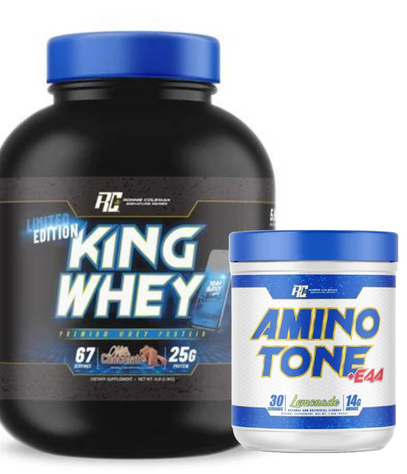 King Whey Premium Protein 5lbs - BLACK and Amino Tone + EAA Powder Bundle