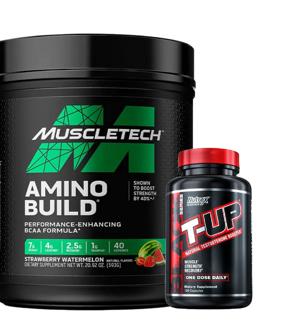 MuscleTech Amino Build BCAA and T-UP Raise Total Testosterone Build More Muscle Bundle