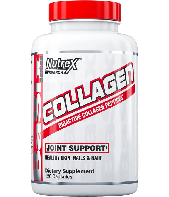 Nutrex Research Bioactive Collagen Peptides | Joint Support, Bone Strength | Skin, Nails, & Hair Health | 120 Veggie Capsules