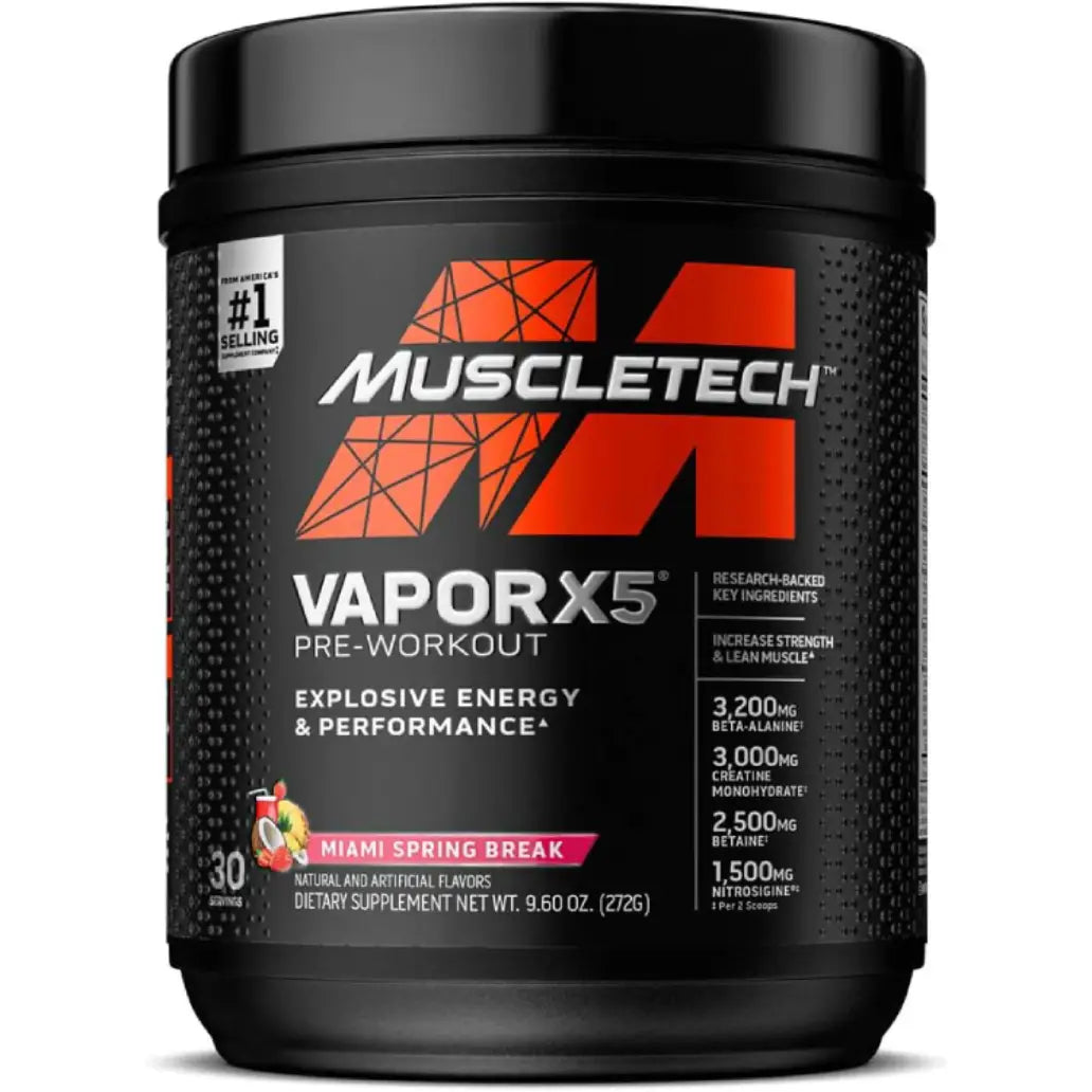 Pre Workout Powder | MuscleTech Vapor X5 | Pre Workout Powder for Men & Women | PreWorkout Energy Powder Drink Mix | Sports Nutrition Pre-Workout Products | Blue Raspberry (30 Servings)-Package Varies