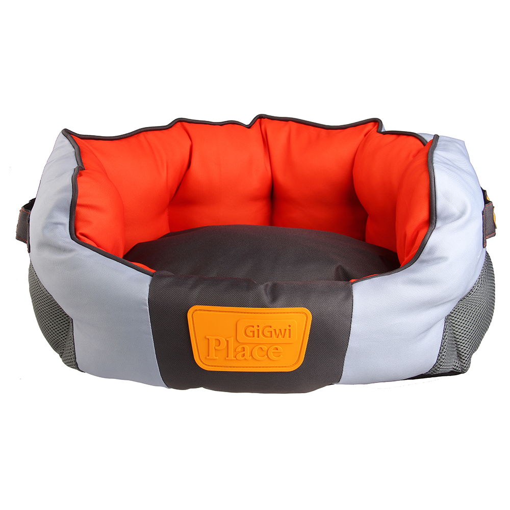 GiGwi  Place  Soft  Bed  Orange  &  Light  Grey  L