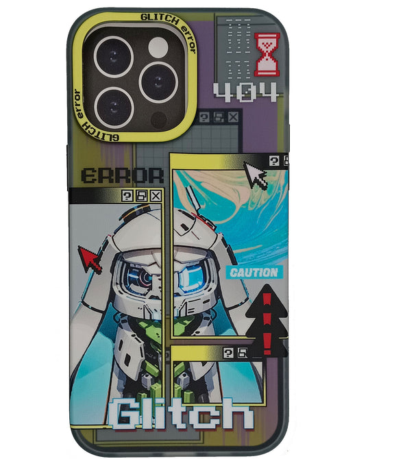 CARTOON GLITCH IPHONE 14 PRO MAX BACK COVER (Yellow)