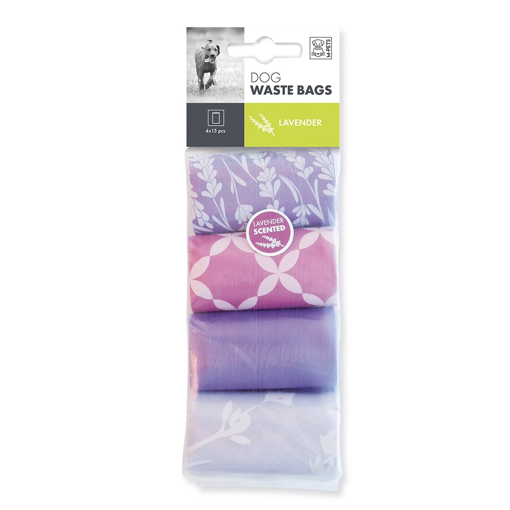 M-PETS Dog Waste Bags Lavender Scented 60 bags (4x15)