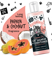 Bugalugs Luxury 2 in 1 Papaya and Coconut Cat Shampoo and Conditioner 250ml (8.4 Fl Oz)