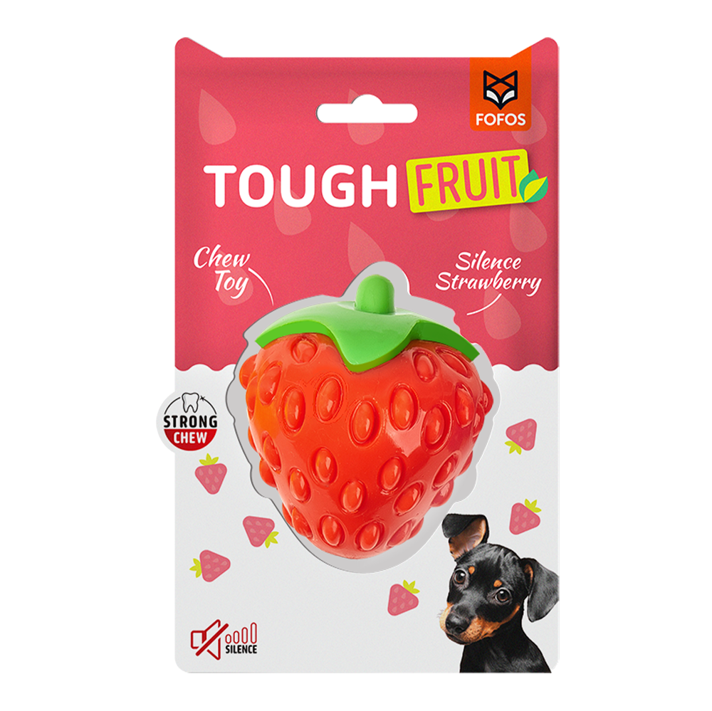 FOFOS Tough Fruit Silence Strawberry Dog Toy