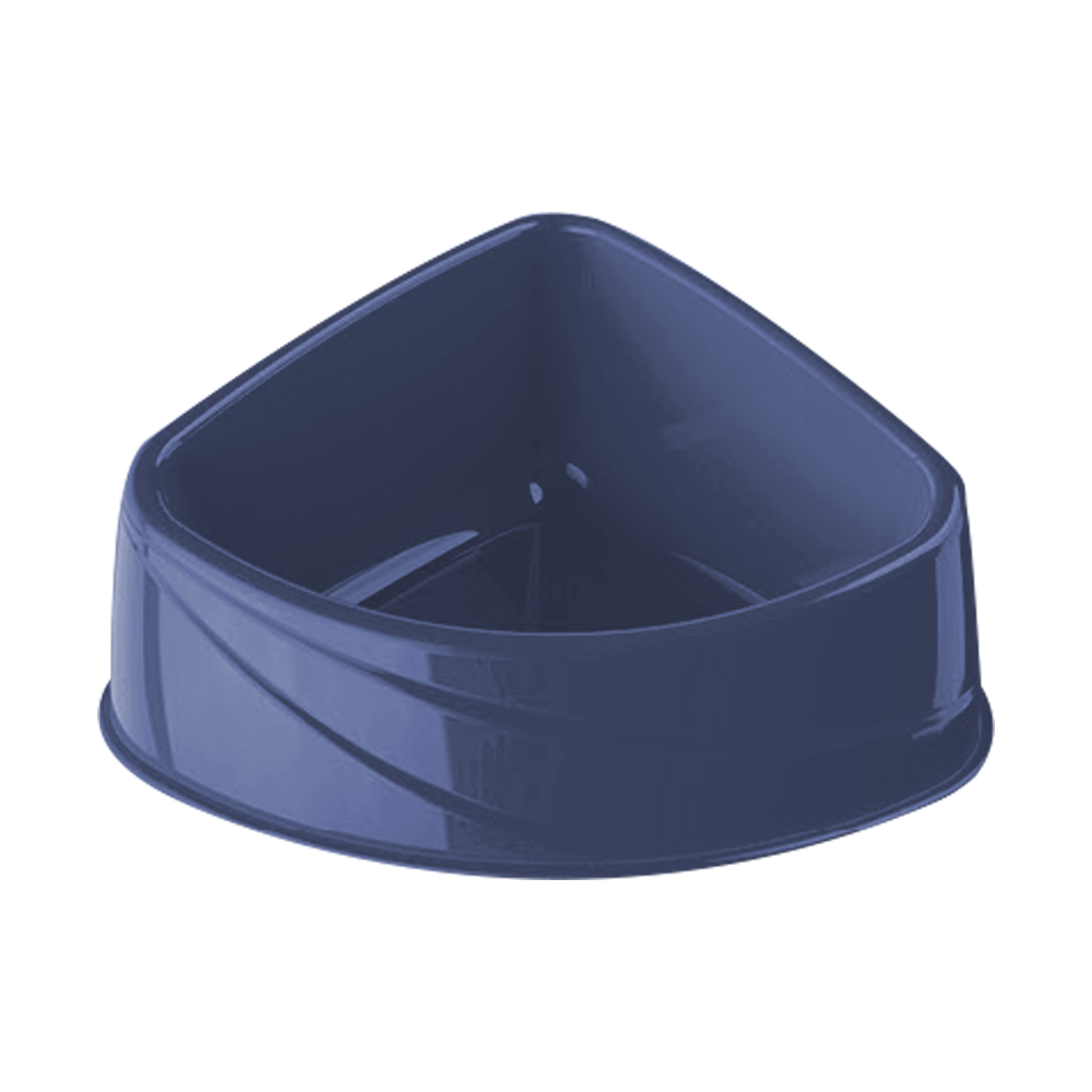 Georplast Corner Plastic Pet Bowl S Navy Blue