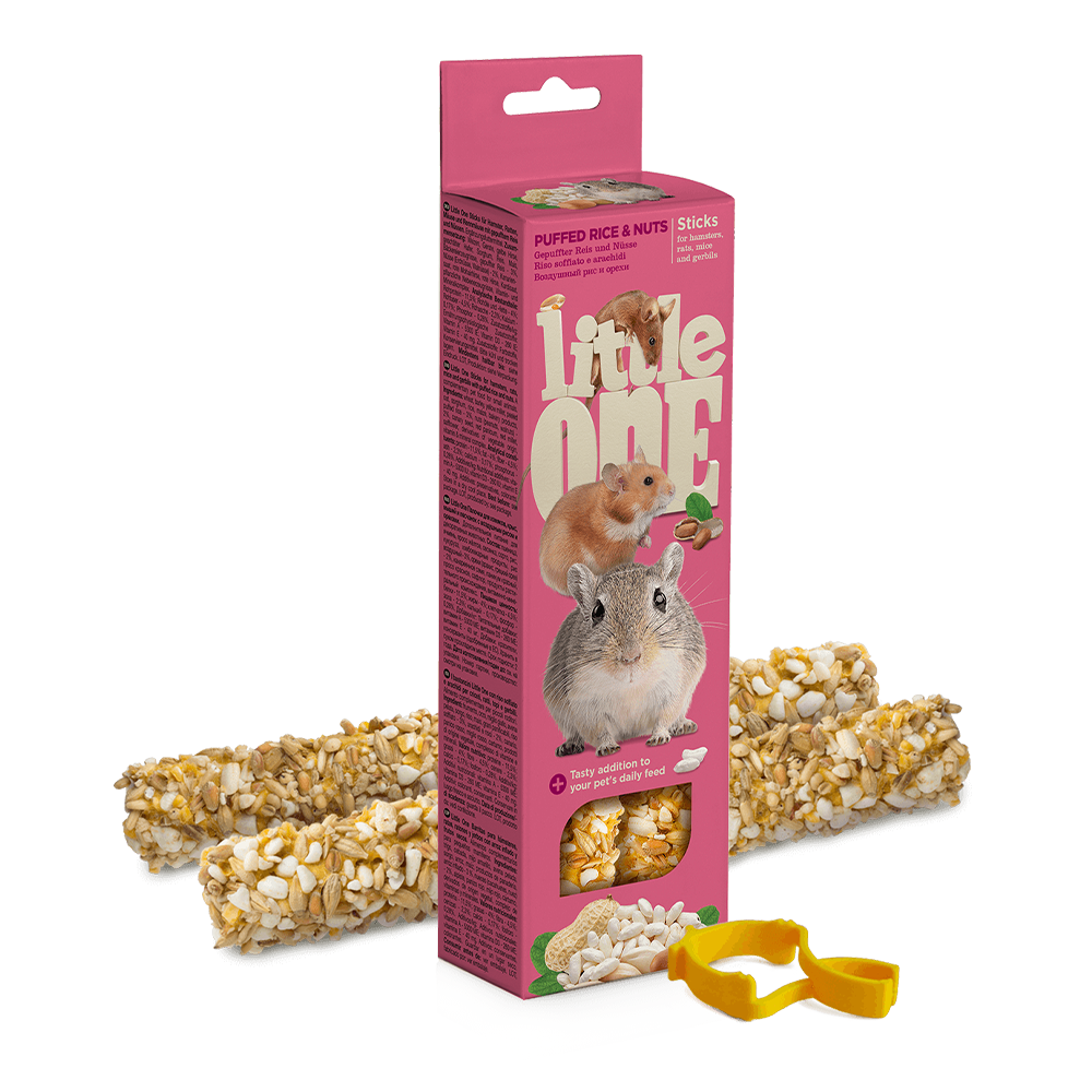 Little  One  Sticks  for  hamsters,  rats,  mice  and  gerbils  with  puffed  rice  and  nuts  2x55g