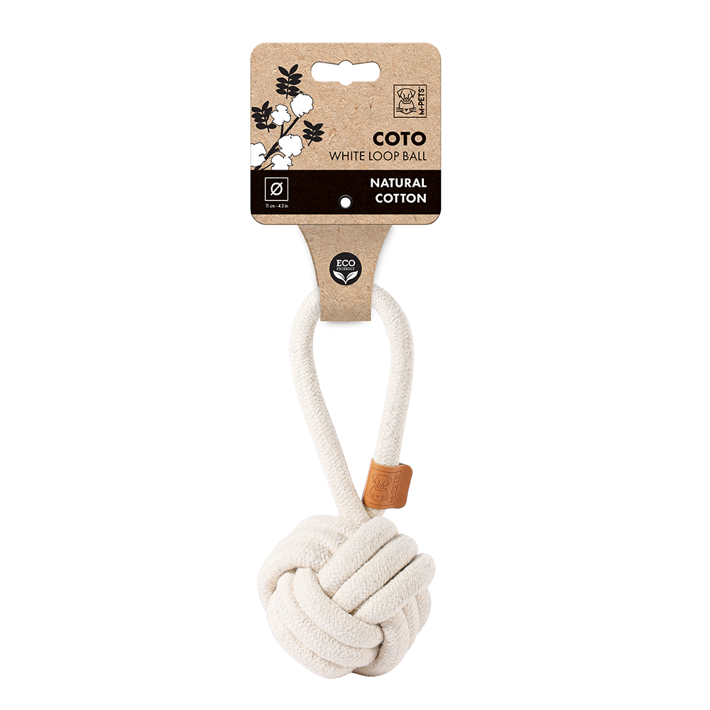 M-PETS Coto White Loop Ball L Eco Friendly Dog Toy
