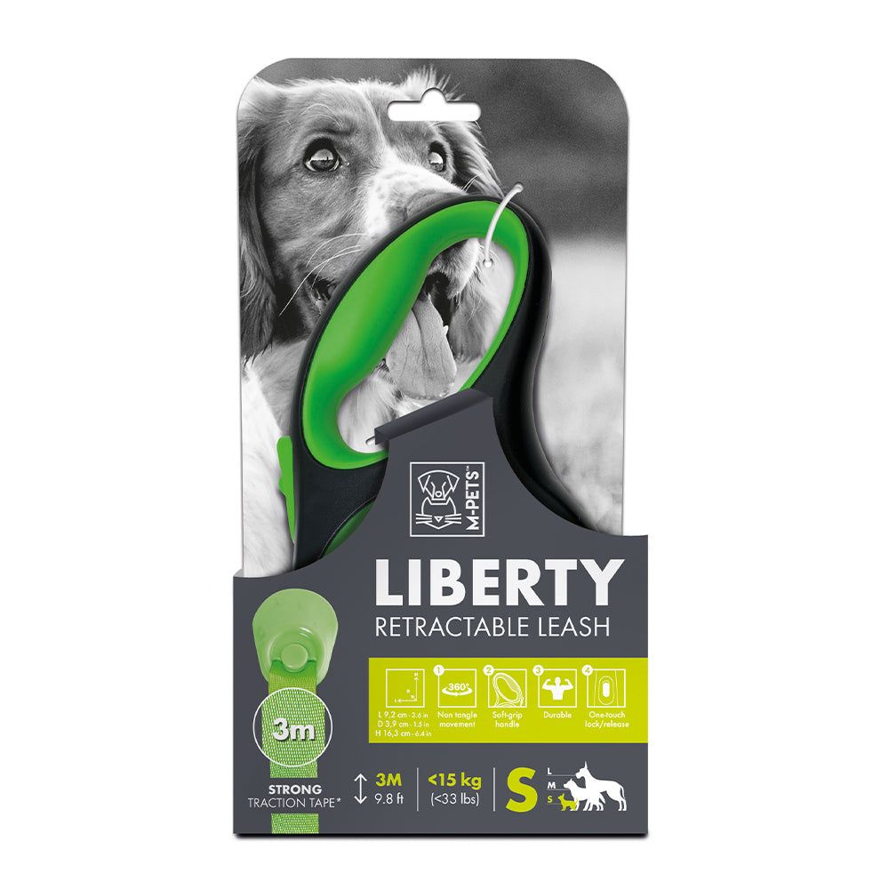 M-PETS Liberty Dog Retractable Leash Green S