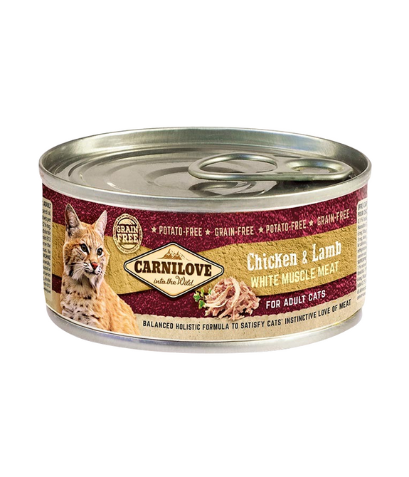 Carnilove Chicken & Lamb for Adult Cats (Wet Food Cans) 12x100g