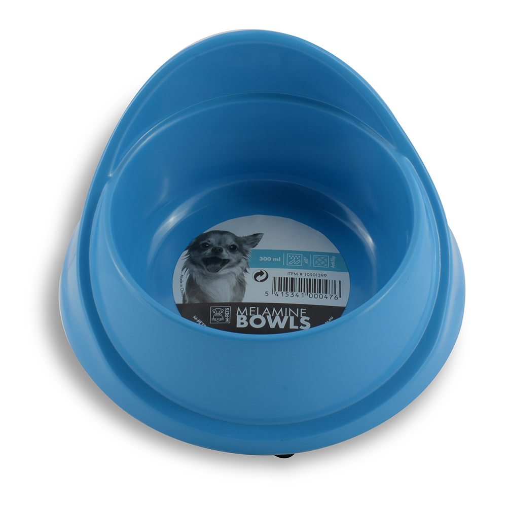 M-PETS Melamine Single Fashion Bowl Blue 300ml