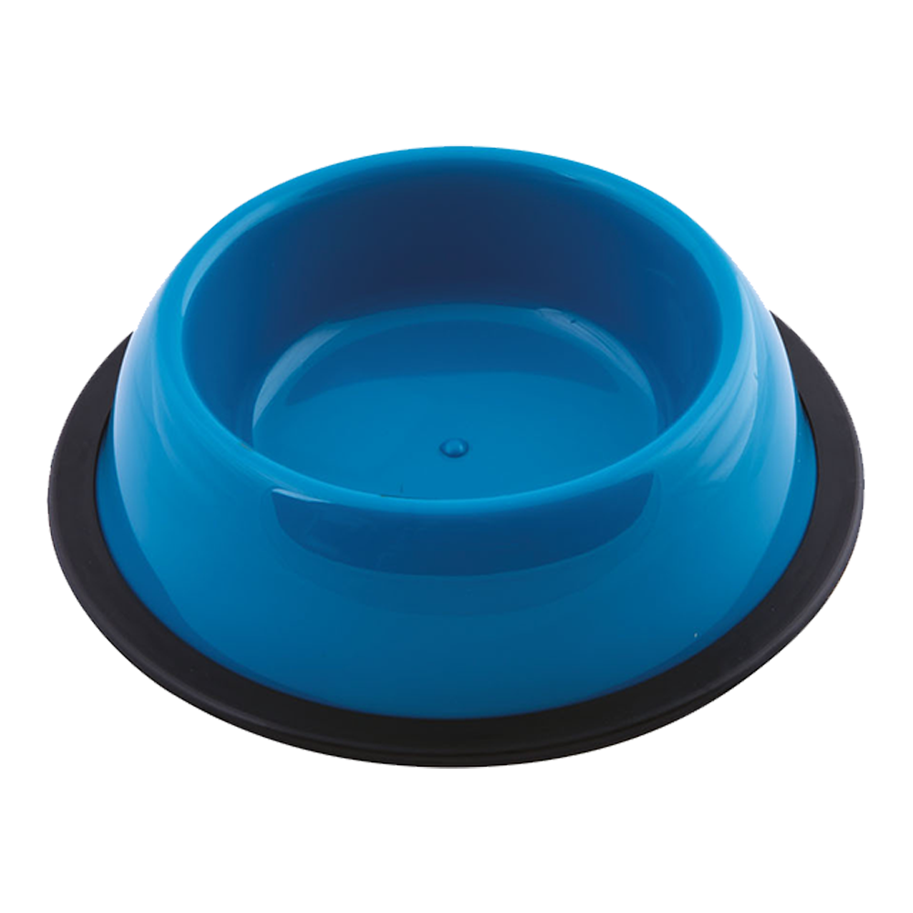 Georplast Silver Antislip Plastic Pet Bowl L Blue