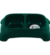 M-PETS Plastic Double Bowl Green 2x400ml